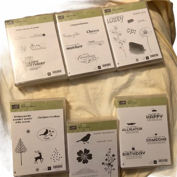 Lot of 6 Retired Stampin' Up Kits - Wood Block - Picture 2 of 13